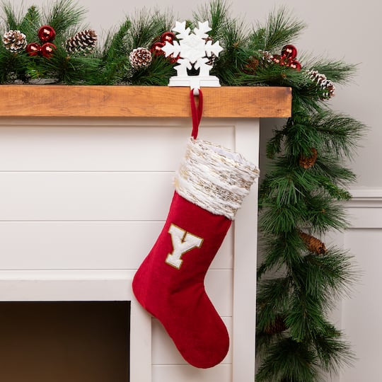 Velvet JOY Christmas Stockings - 20"- Red - Set of 3